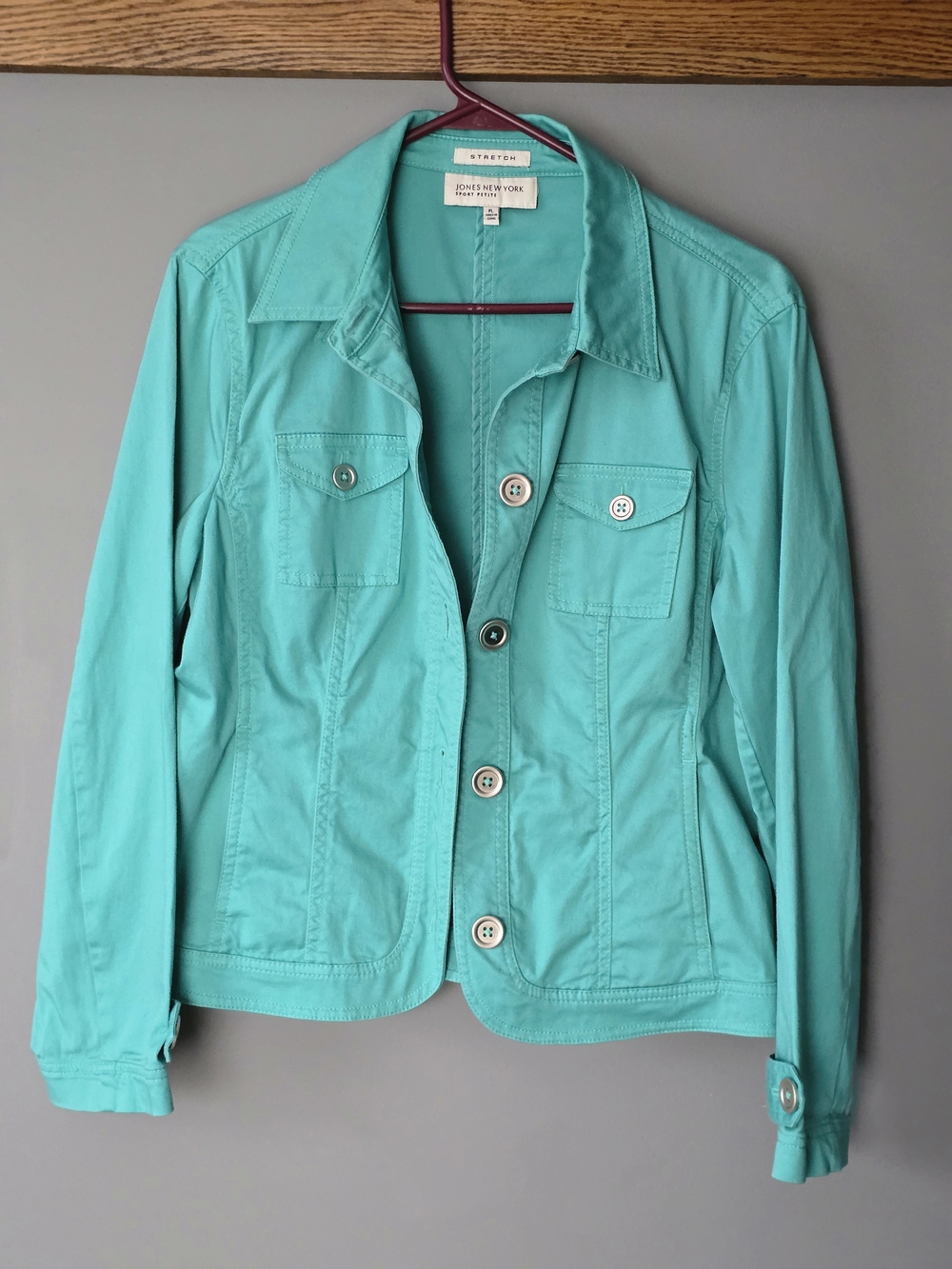 Jones New York Teal Button-Front Blazer Jacket
